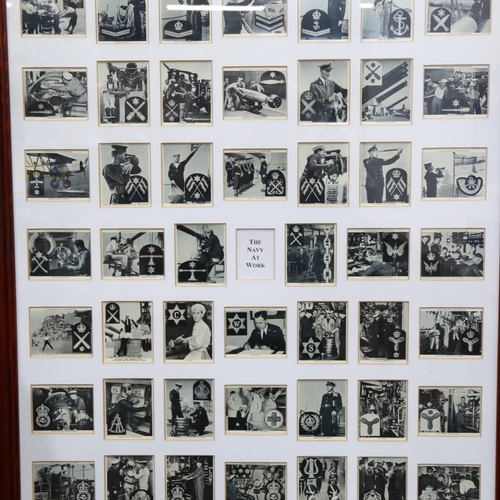 827 - A framed set of cigarette cards 