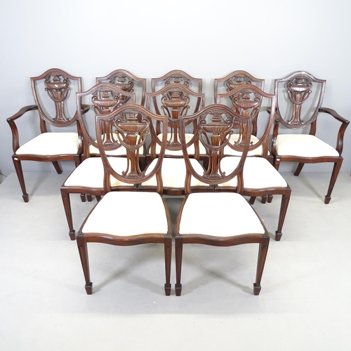 2698 - A of ten 19th century style shield-back dining chairs (8+2).