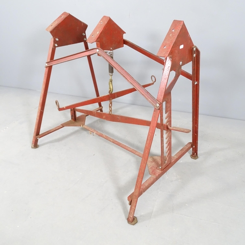 2722 - A saddle maker's draw-down stand. 96x84x66cm. From the workshop of saddle maker Brian R. Borrer (Art... 