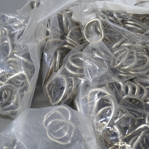 2731 - A quantity of assorted stainless steel D-rings.
From the workshop of saddle maker Brian R. Borrer (A... 