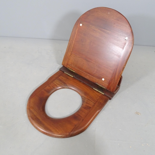 2773 - An antique mahogany toilet seat.