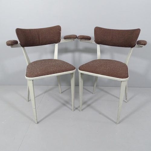 2032 - A pair of mid-century Ernest Race BA3 cast aluminium armchairs with original Race label and cast met... 