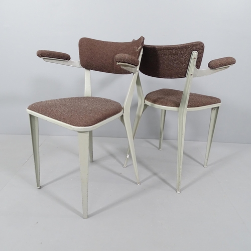 2032 - A pair of mid-century Ernest Race BA3 cast aluminium armchairs with original Race label and cast met... 