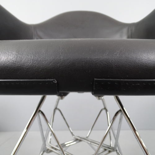 2034 - VITRA - a Charles Eames DAR upholstered shell armchair on chrome Eiffel base, with Vitra moulded mar... 