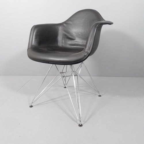 2035 - VITRA - a Charles Eames DAR upholstered shell armchair on chrome Eiffel base, with Vitra moulded mar... 