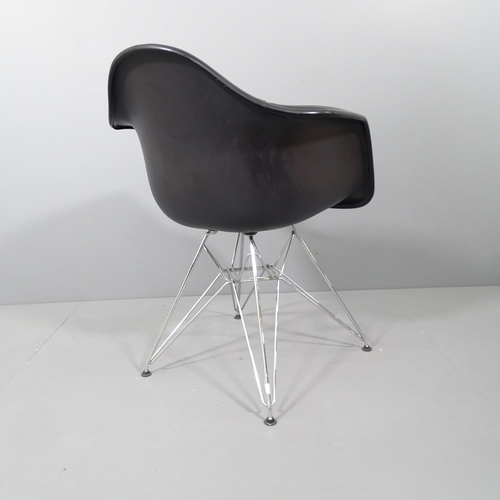 2035 - VITRA - a Charles Eames DAR upholstered shell armchair on chrome Eiffel base, with Vitra moulded mar... 