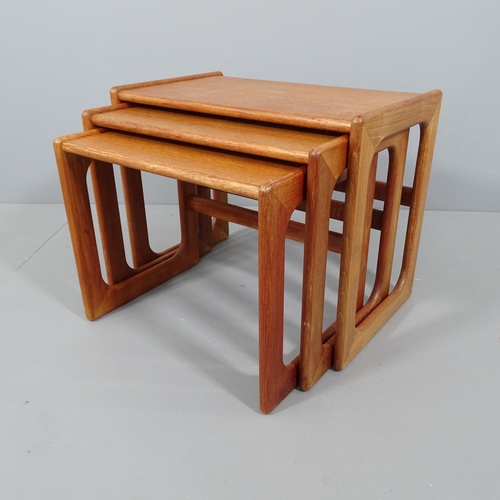 2046 - SALIN - A mid-century nest of three teak occasional tables, with maker's label for Salin, Nyborg. La... 