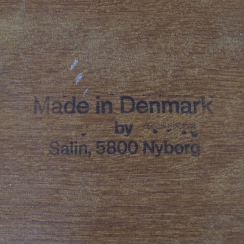 2046 - SALIN - A mid-century nest of three teak occasional tables, with maker's label for Salin, Nyborg. La... 