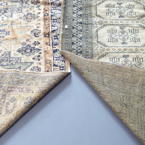 2331 - A silk runner, 234x70cm, and another silk rug (2).