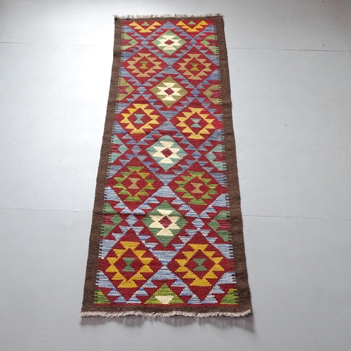 2340 - A Maimana Killim runner. 200x68cm.