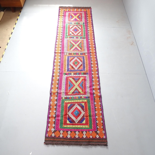 2351 - A Maimana Kilim runner. 307x76cm.