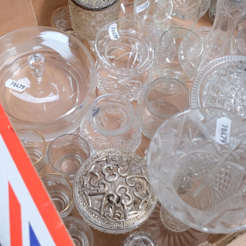 550 - Drinking glasses, dressing table jars, vases, etc