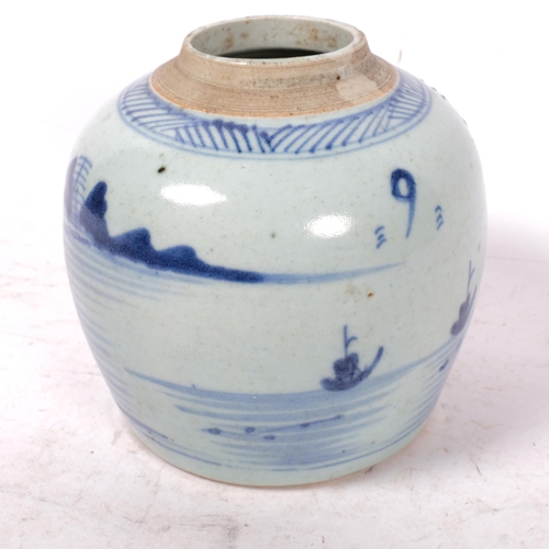 740 - A Chinese Provincial blue and white ginger jar