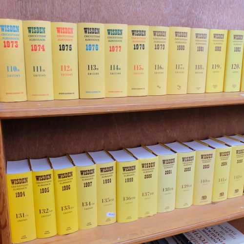 755 - A set of Wisden Cricketers Almanacks from 1973 to 2011