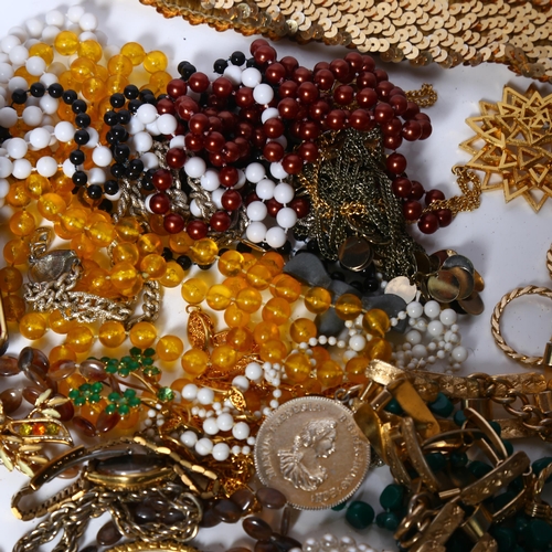 927 - Various costume necklaces, wristwatches etc