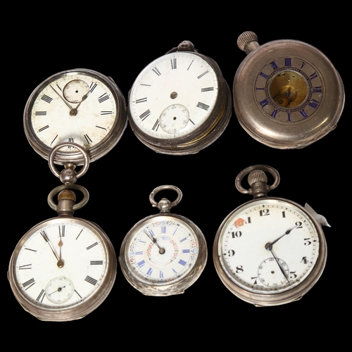 946 - 6 English hallmarked silver-cased pocket watches (A/F)