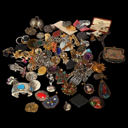 948 - A collection of Vintage brooches, bangles, including animal design etc