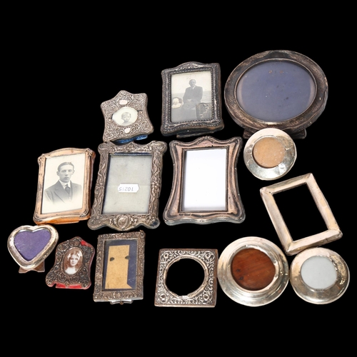 962 - A collection of small silver-fronted photo frames (all A/F)