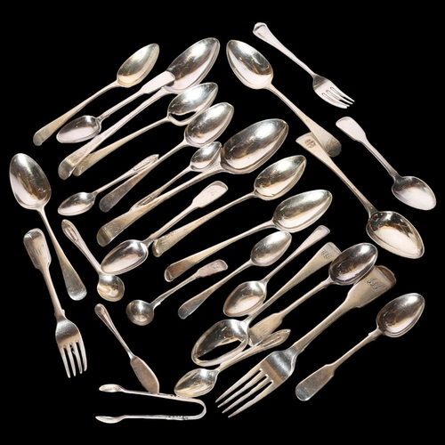 964 - A quantity of 19th century English hallmarked silver cutlery, 26.8oz