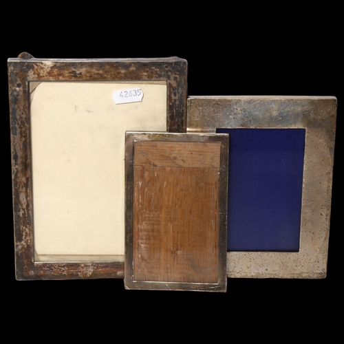 967 - 3 rectangular silver-fronted photo frames