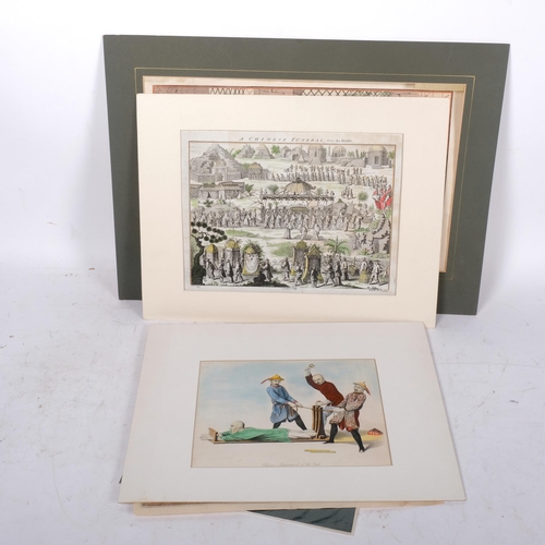 809 - 6 hand coloured 19th century engravings of Chinese scenes