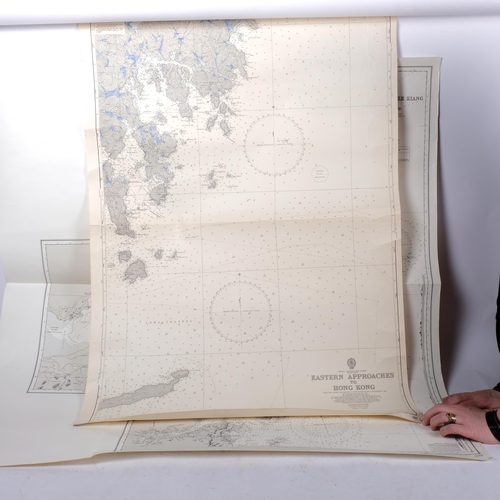 816 - 2 admiralty charts, including Kue Shan Islands to Yangtze Kiang, 1937, 100cm x 100cm, and the Easter... 