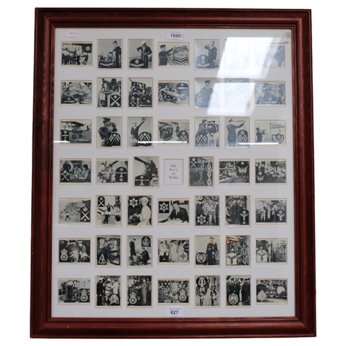 827 - A framed set of cigarette cards 