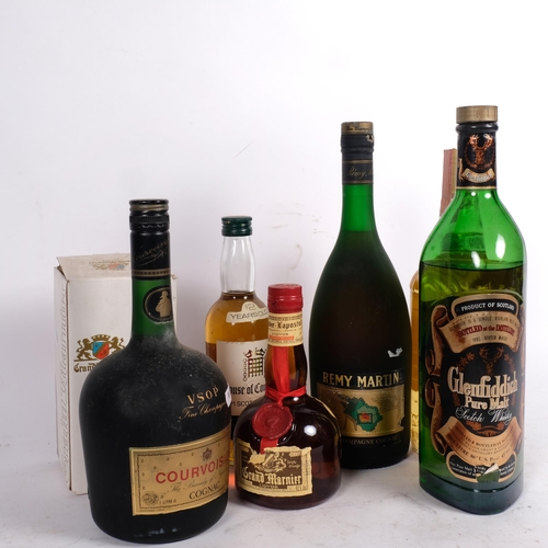 610 - Bottle of Courvoisier, Remy Martin, Glenfiddich Whisky, Grand Marnier etc