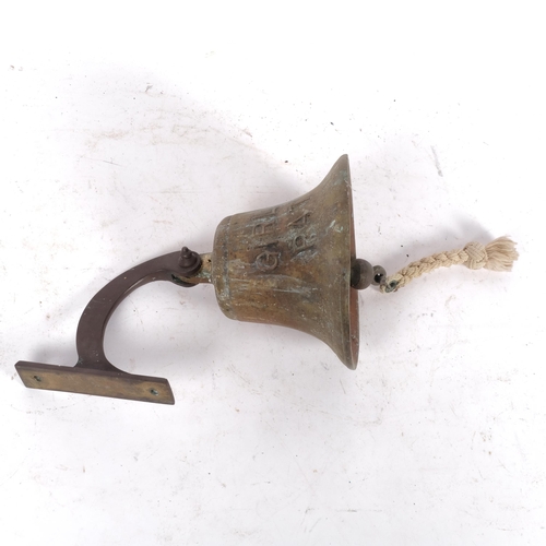 635 - Antique ship's bell with fixing bracket 