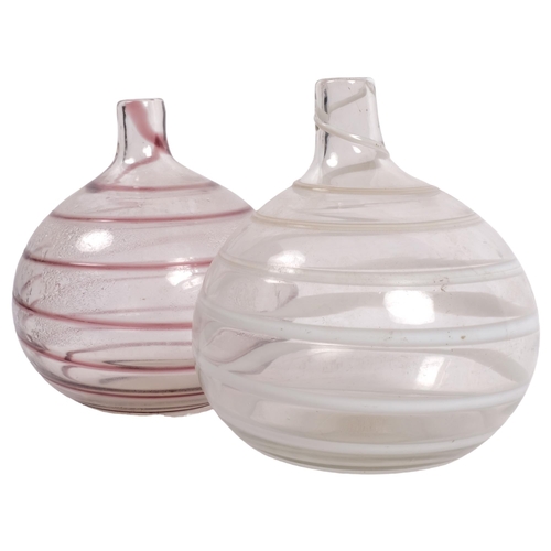 671 - 2 swirl glass vases, originally retailed by Woolworths, H17.5cm