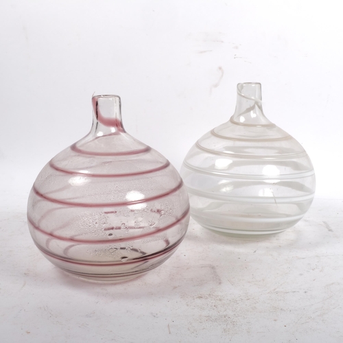 671 - 2 swirl glass vases, originally retailed by Woolworths, H17.5cm