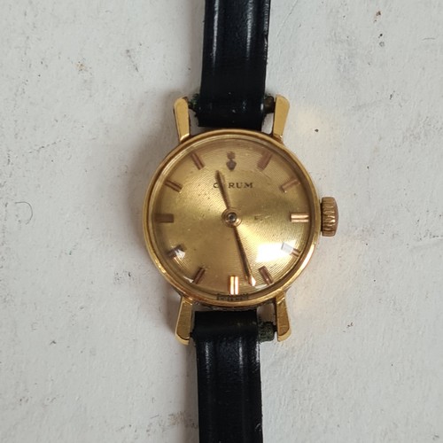 981 - CORUM - a lady's 9ct gold cased mechanical wristwatch