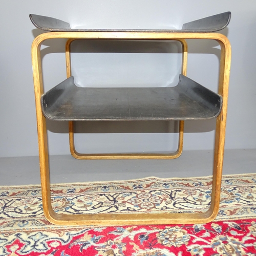 2002 - ALVAR AALTO - A model 915 two-tier side table. 62x59x49cm. No maker's label or visible impressed mar... 