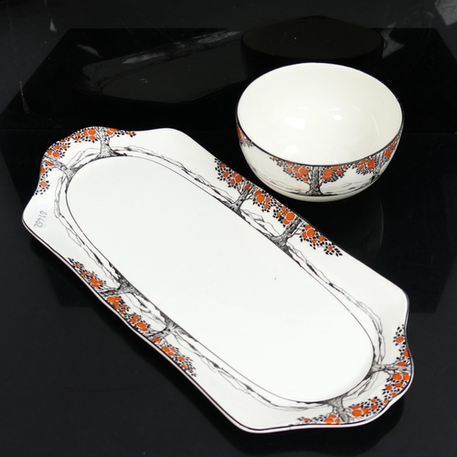 699 - 1930s Crown Ducal Orange Tree pattern dinner and teaware, including muffin dish, bacon dish, pedesta... 