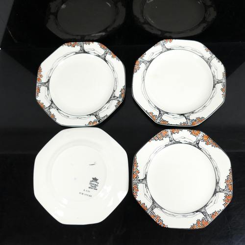 699 - 1930s Crown Ducal Orange Tree pattern dinner and teaware, including muffin dish, bacon dish, pedesta... 