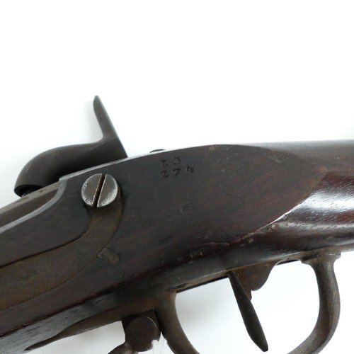 188 - A 19th century percussion rifle, complete with ram-rod, L144cm