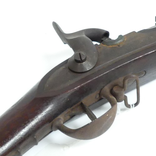 188 - A 19th century percussion rifle, complete with ram-rod, L144cm