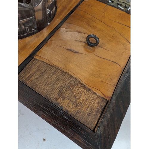 799 - 19th century inlaid coromandel wood workbox and contents, 30cm across, and a tea caddy with fitted i... 