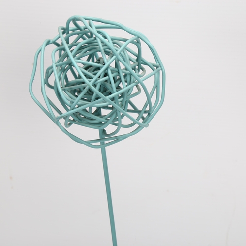 425 - A contemporary wire sculpture of a tree in a box, 40cm sq