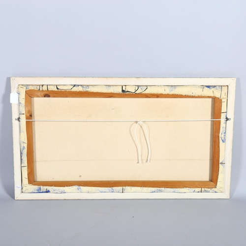 429 - A mid-century oil on canvas painting of fishing boats, signed Smallwood, framed, 81 x 44cm