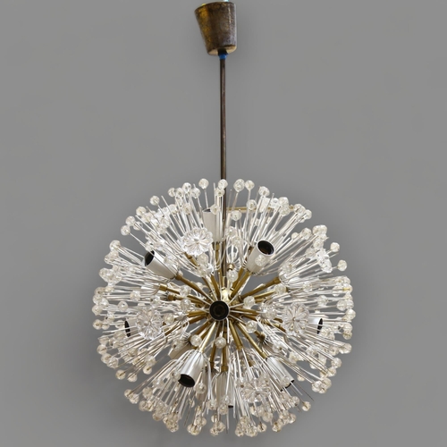 441 - Emil Stejnar for Rupert Nikoll, Austria, a 1950s' designed Sputnik or Dendelion candelabra, with bra... 