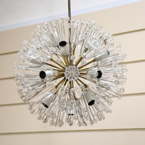 441 - Emil Stejnar for Rupert Nikoll, Austria, a 1950s' designed Sputnik or Dendelion candelabra, with bra... 