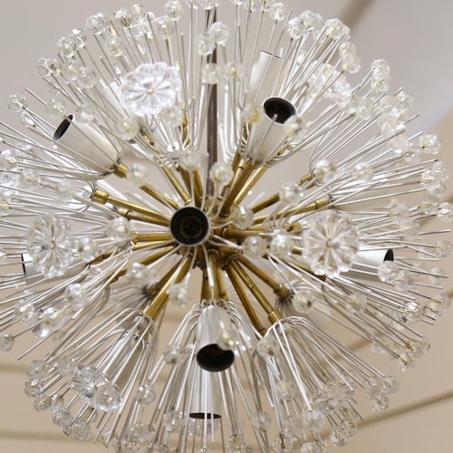 441 - Emil Stejnar for Rupert Nikoll, Austria, a 1950s' designed Sputnik or Dendelion candelabra, with bra... 