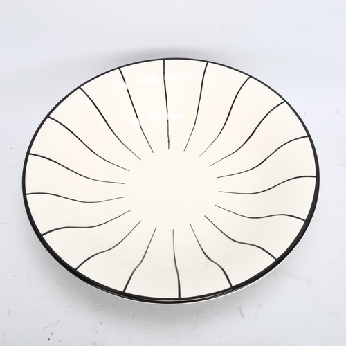 454 - A Josef Hoffmann design pottery tazza, circa 1910, with impressed and printed marks, diameter 25cm