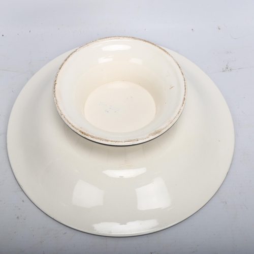 454 - A Josef Hoffmann design pottery tazza, circa 1910, with impressed and printed marks, diameter 25cm