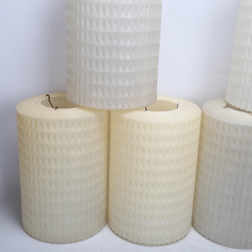 459 - A set of 6 mid-century translucent plastic lampshades, in the manner of Rotaflex, height 26cm