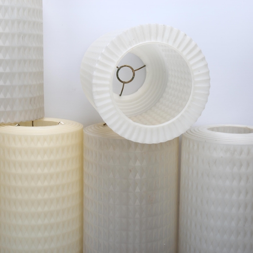 459 - A set of 6 mid-century translucent plastic lampshades, in the manner of Rotaflex, height 26cm