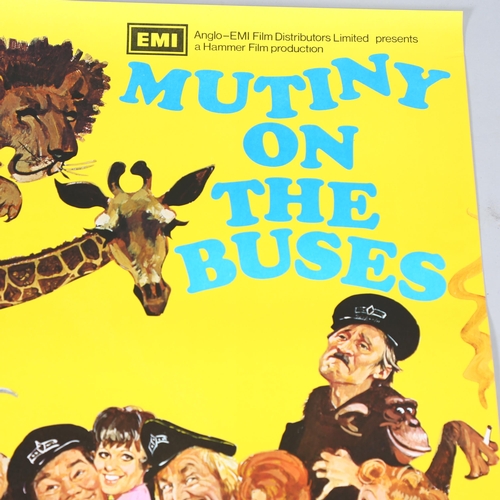 121 - MOVIE POSTER - Mutiny On The Buses (1972) UK One Sheet film poster, artwork by Arnaldo Putzu, Hammer... 