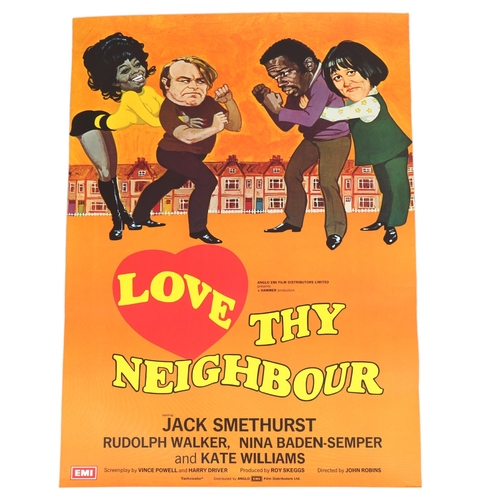 126 - MOVIE POSTER - Love Thy Neighbour (1973) UK One Sheet film poster, Hammer Films, 27 x 40 inches