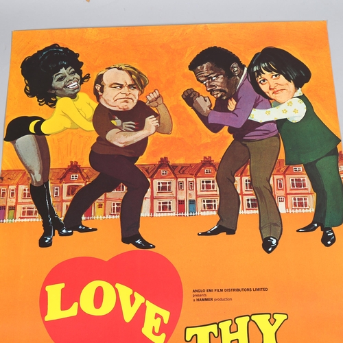 126 - MOVIE POSTER - Love Thy Neighbour (1973) UK One Sheet film poster, Hammer Films, 27 x 40 inches